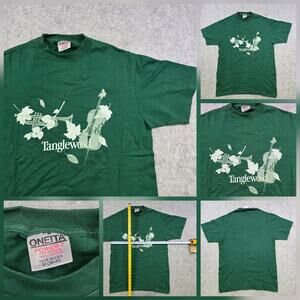 VTG 90s Tanglewood Orchestra T Shirt Mens Medium Green Oneita Music Symphony
